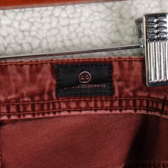 Ag Adriano Goldschmied Jeans Mens 34X34 Red The Matchbox Slim Straight Stretch - Picture 9 of 12